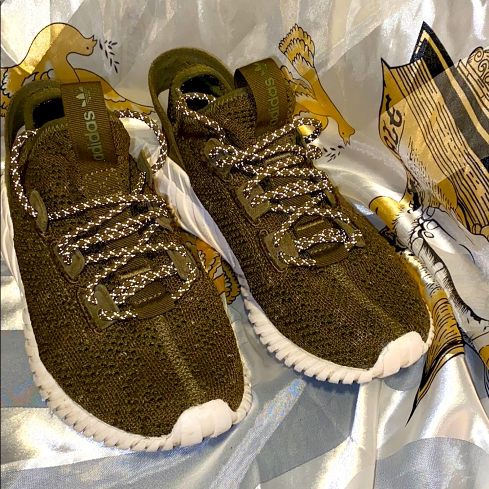 Olive green Adidas sneakers